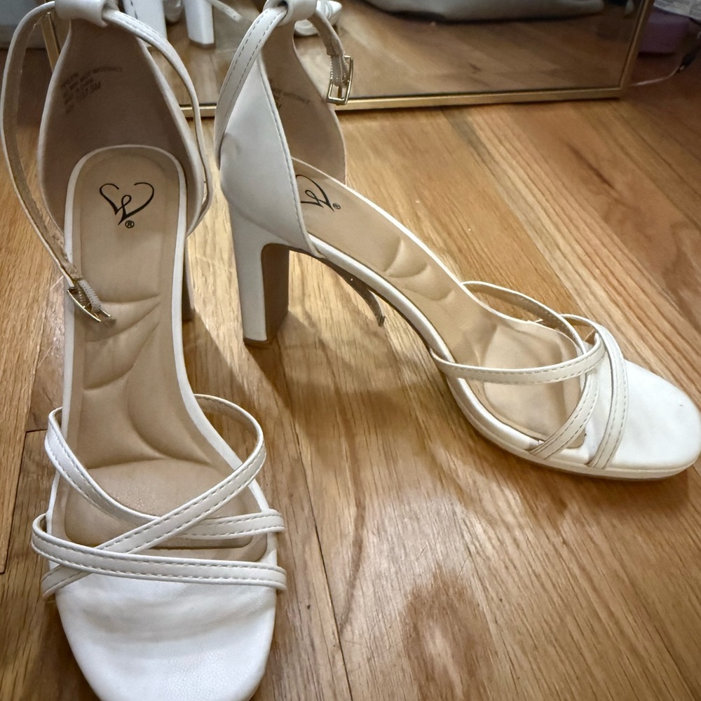 Elegant White Strappy Heels